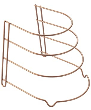 Metaltex Canyon Frying Pan Holder - Freestanding Organiser for Kitchen Cooking Utensils - Polytherm Copper, 23 x 27 x 23 Centimetres