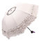 Maibar Parapluie Pliant Femme Anti-UV Dentelle Parapluies Ombrelle Parasol Umbrella Venteux Pluie en été (Blanc)