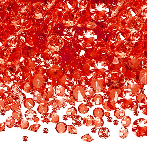 TOAOB 5000 pezzi Cristalli Decorativi Dispersione Rosso Acrilico Dimensioni Coriandoli per Vasi Matrimonio Feste Compleanni Artigianato Decorazioni Tavoli 3 mm 6 mm 10 mm