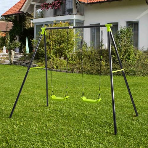 Baby Vivo Balançoire Jardin Balançoire pour Les Enfants Balançoire d'extérieur Aire de Jeux Balançoire Deux Jusqu'à 100 kg