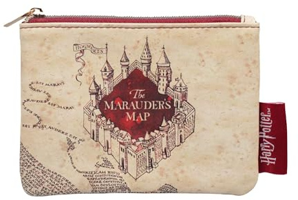 Half Moon Bay Harry Potter Marauders Map Coin Purse | Small Purses For Women With Zip | Harry Potter Wallet & Harry Potter Purse For Coins | Harry Potter Gifts For Girls | Harry Potter Gifts For Women