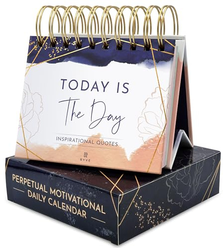 Motivational Daily Flip Calendar with 366 Inspirational Quotes – Inspirational Gifts for Women, Perpetual Desk Calendar, Office Decor for Women, Daily Affirmations, Motivational Desk Decor