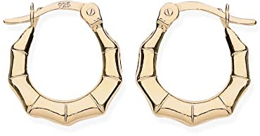 9ct Gold on Silver Creole Hoop Earrings ~ Small Size