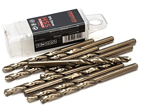 Ferrcan- Forets pour métal HSS DIN338 M35 cobalt de 3-7mm (pack de 10 unités) (6mm)