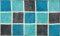 REDBEST Badematte, Badteppich, Badvorleger karo Los Angeles - rutschhemmend, Flauschiger Flor, pflegeleicht, für Fußbodenheizung geeignet - türkis Größe 70x120 cm