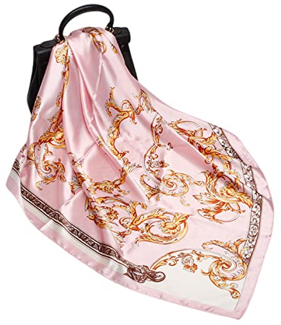 FAIRYGATE Seidentuch Damen Halstücher Schal Tuch Kopftuch Quadrat Bandana Halstuch Seidentuch Drucken Tuch Schal Kopftuch Seide 73023