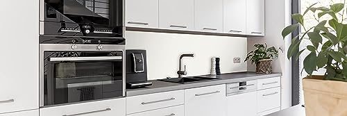 WALLando - Premium Spritzschutz Küchenrückwand PVC - Wandverkleidung aus Kunststoffplatten für die Küche - PVC Platte - Weiß (240x60cm)