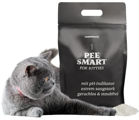 mammaly Pee Smart Katzenstreu geruchsneutralisierend - Duft & Deo frei, Silikat Katzenstreu, fein, Katzenstreu Nicht klumpend, Reichweite: 1 Monat