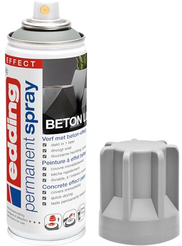 edding 5200 spray permanent - effet béton - 200 ml - peinture acrylique pour peindre ou décorer verre, métal, bois, céramique, plastique, toile - peinture acrylique en aérosol