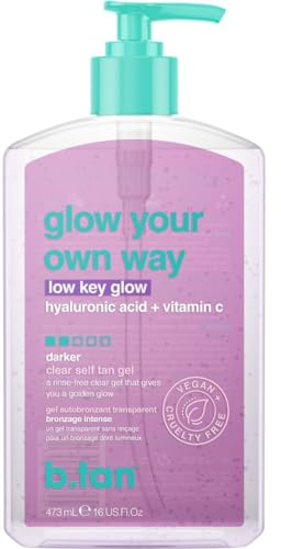 b.tan Transparentes Selbstbräunungsgel | Glow Your Own Way Low Key Glow – Nicht Abfärbend, Schnell Trocknend, Leichte Graduelle Sonnenlose Selbstbräunungslotion, Kein Künstlicher Selbstbräunergeruch