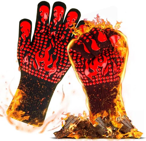 Guanti da barbecue, 2025, resistenti al calore fino a 800°C, guanti da cucina per interni ed esterni