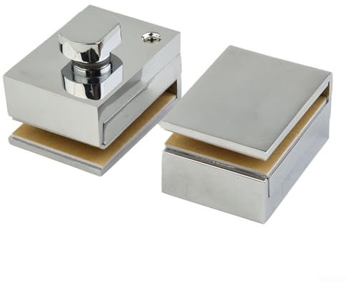 Zilimontt Glass Door Lock,Zinc Alloy Shower Door Lock No Drilling Glass Door Latch,Glass Shower Door Latch, Glass Door Locks No Drilling for 5-12mm Glass Door