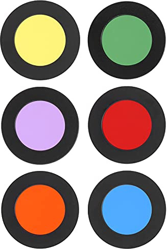 BONKZEBU Kit de Filtres de Lentille Oculaire de Télescope Astronomique 6 Pièces pour Jupiter Saturne, Ensemble de Filtres de Couleur de 1,25 Pouces Augmentant Le Contraste pour Les Nébuleuses des