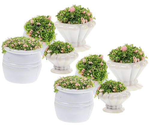 UKCOCO Modèle de Parterre Décoratif Miniature 8 Pièces pour Maquette | Décor de Paysage, Plastique, Rendu Réaliste, Présentation, Usage Architectural et Table de Jeu