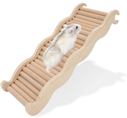 Hamster Ladder Bridge Wooden, Large Hamster Ladder Bridges 26×9.6×3.1cm Wood Wavy Climbing Bridge for Hamsters Small Animal Climbing Toys for Hamsters Gerbils Chinchillas (L)
