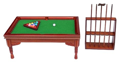 1:12 Miniature Wooden Billiard Table Set Dollhouses Minis Pool Table Cue Stick Model Dollhouses Decorations Accessories Decoration Accessories
