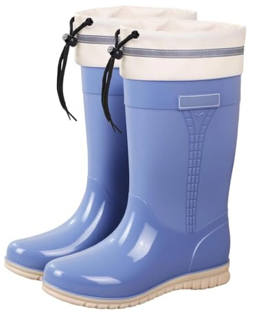 Generisch Bottes en caoutchouc antidérapantes pour femme - Bottes de pluie imperméables à tige large - Bottes de jardin - Bottes en caoutchouc pieds nus - Bottes de pluie - Bottes de trekking