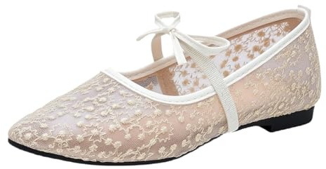 Générique Ballerines Plates à Lacets pour Femme, Bout Pointu Ouvert avec Brides Ajustables, Chaussures de soirée élégantes en Similicuir Respirant, idéales pour Mariages et Cocktails