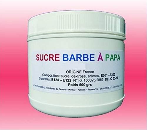 Azur Confiserie Sucre à Barbe à Papa Fraise 500g
