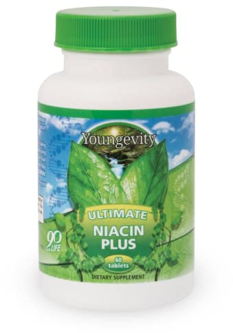 Youngevity Ultimate Niacin Plus™ - 500 mg with Proprietary Blend of Arjuna Bark, Hawthorn Berry, & Nattokinase - 60 Tablets (Pack of 1)