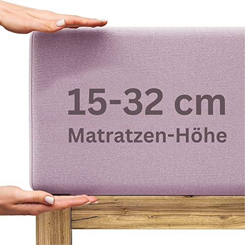 Extra Tiefes Spannbettlaken 200x220 cm - 100% Baumwolle, Elastisch, bis 32 cm Matratzenhöhe | Jersey Bettlaken für Boxspringbetten, Wasserbetten & Hohe Matratzen (Auch 180x200, 200x200 cm)