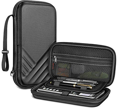 Fintie Tragetasche für Texas Instruments TI-Nspire CX II CAS/Tl-Nspire-CX-ll, TI-84 Plus CE/TI-84 Plus Farb-Grafikrechner – mit Netztaschen, Stiftschlitzen, Schwarz
