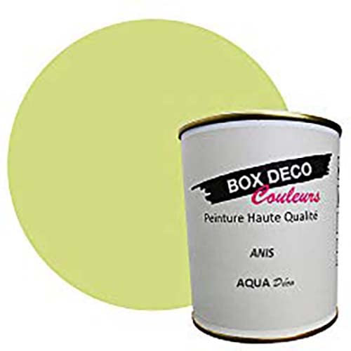 BOX DECO COULEURS Peinture murale acrylique aspect satin Aqua Déco - 750ml, Vert Anis