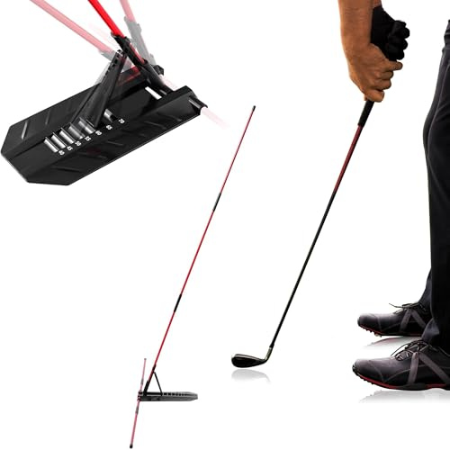 Asyxstar Golf Alignment Sticks Holder - Golf Sticks Alignment with Angle Plate Aid Golf Alignment Rods for Aiming, Putting, Full Swing Trainer, Posture Corrector Golf Training aid