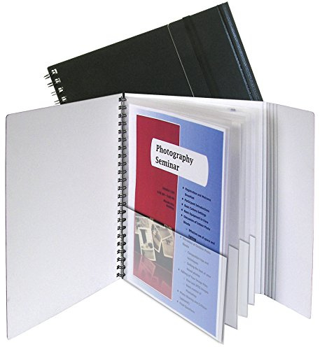C-Line Eight-Pocket Portfolio with Security Flap, Polypropylene, 8.5 X 11, Black/White