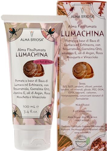 Alma Briosa Fitopomata Lumachina - Pomata Schiarente, Antismagliature, Cicatrizzante, Antimacchia - Tubo, 100 Millilitro