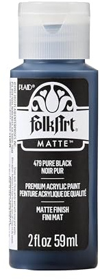 Folk Art Acrylic Paint in Assorted Colors (2 Ounce), 479 Pure Black
