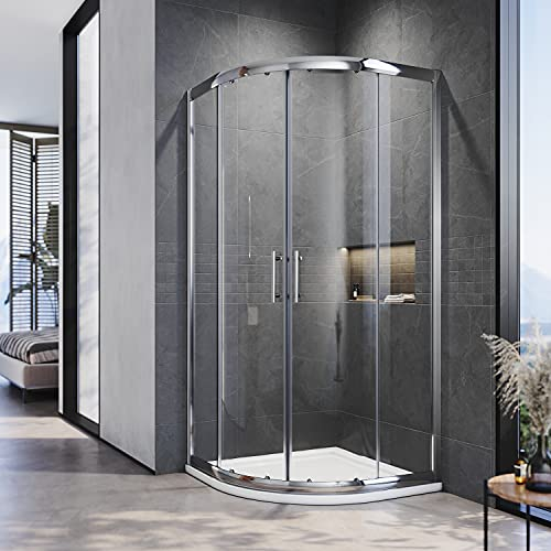 ELEGANT 900 x 900 mm Quadrant Shower Enclosure Cubicle Sliding Glass Door