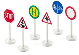 siku 0857, Verkehrszeichen-Set, 6-teilig, Metall/Kunststoff, Multicolor, Einfache Integration in siku-Spielwelten