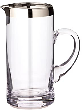 EDZARD Krug Robert, mundgeblasenes Kristallglas mit Platinrand, Höhe 20 cm, Durchmesser 10 cm, Fassungsvermögen 1 Liter