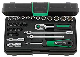 STAHLWILLE 40/24/6QR, 1/4 Steckschlüsselsatz 30-tlg., Steckschlüsseleinsätze Sechskant, Schraubendrehereinsätze, Ratsche, Verbindungsteile, Made in Germany