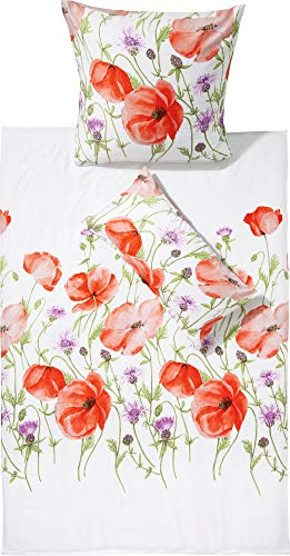 Erwin Müller Bettwäsche Mako-Satin orange-weiß Größe 1x 135x200 cm + 1x 40x80 cm