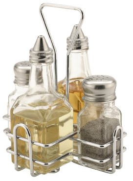 4 Piece Condiment Set - Salt, Pepper, Oil & Vinegar
