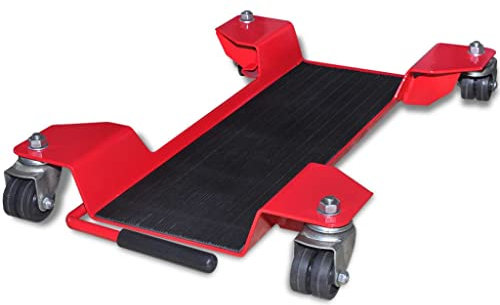 vidaXL Motorrad Rangierhilfe 100kg Rangierplatte Rangierwagen Rangierschiene