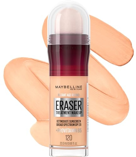 Maybelline Instant Age Rewind Eraser Foundation with SPF 20 and Moisturizing ProVitamin B5, 120, 1 Count (Packaging May Vary)