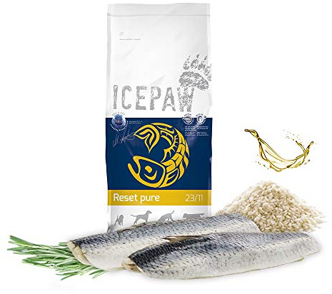 ICEPAW I High Premium I Trockenfutter Reset Pure 4 x 2 kg I glutenfrei I Fisch (Hering) und Reis I Für futtersensible Hunde