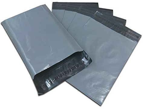 Lot de 100 sacs d'expédition écologiques en polyéthylène Gris/intérieur noir 300 x 400 mm