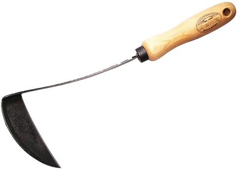 DeWit Tierra Garden Right Hand Japanese Hand Hoe, Handheld Gardening Tool to Remove Grass, Weeds, and More