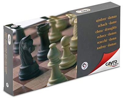 Cayro - Ajedrez y Damas - + 7 Años - Modelo Grande y Magnético - Juego de Mesa para Niños y Adultos - Tablero Plegable2 Juegos en 1 - para 2 Jugadores