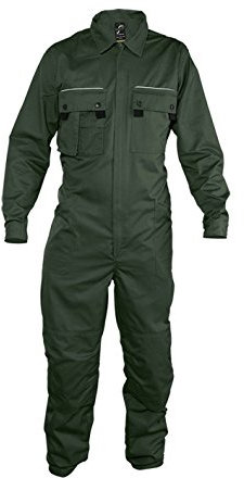 Solstice Pro - Buzo de Trabajo con Cremallera Simple (S, Verde Botella)