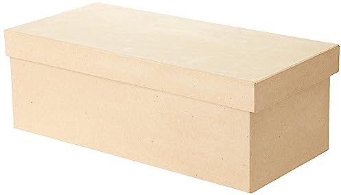 Décopatch - Ref BT019O - Shoe Box - Papier Maché Object to Decorate - 13 x 19 x 13cm - Decorate with Décopatch Papers & PaperPatch Glue, Glitter, Paints, Brown