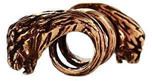 NKlaus Bartschmuck Zopfperle LOWAN Löwe Bronze Lockenperle 6383