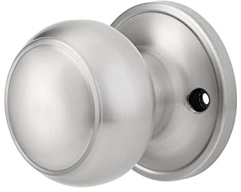 Probrico Brushed Nickel Dummy Door Knob, Round Dummy Knob on Rose, Stainless Steel Interior Door Knob, 1 Pack