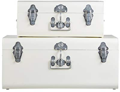 Premier Housewares Storage Trunks, Ivory, Set of 2
