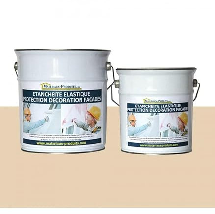 MATPRO - Peinture Étanche & Élastique pour Protection de Façade - pour Mortiers, Briques, Crépis, Fissurés ou Non, Avec ou Sans Relief - Beige - 10Kg
