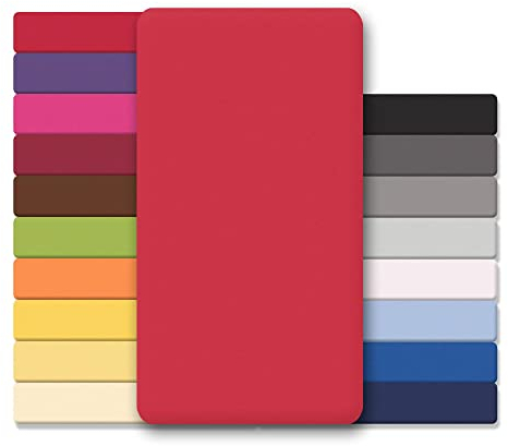 CelinaTex Jersey Spannbettlaken Lucina 180x200-200x200cm Rubin rot 100% Baumwolle gekämmt bis 26cm Matratzenhöhe Spannbettbezug, Leintuch, Bettlaken, elastisch, Strech, Oeko-Tex